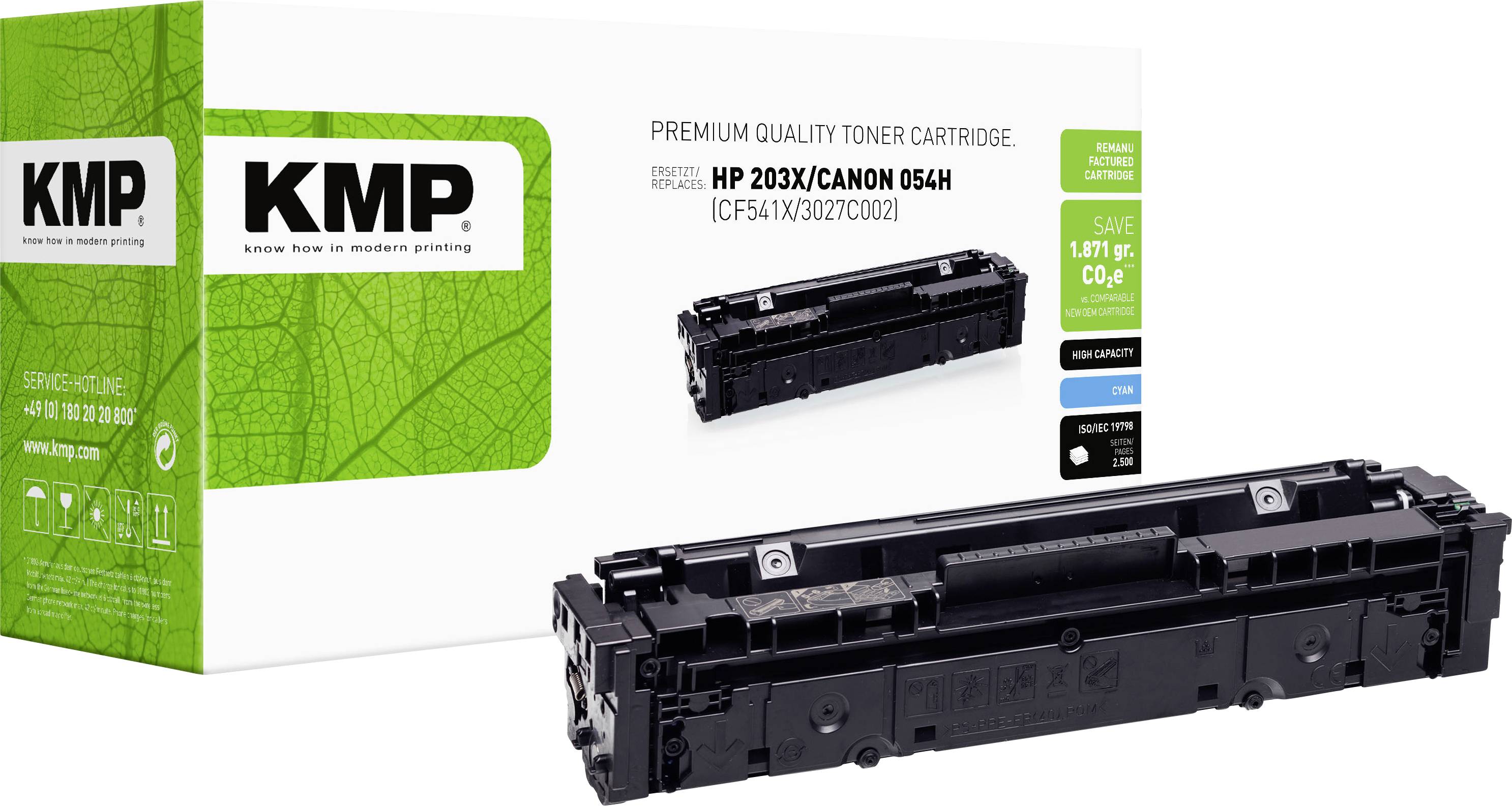 KMP Toner náhradní Canon, HP HP 203X (CF541X) kompatibilní azurová 2500 Seiten H-T246CX 2549,3003