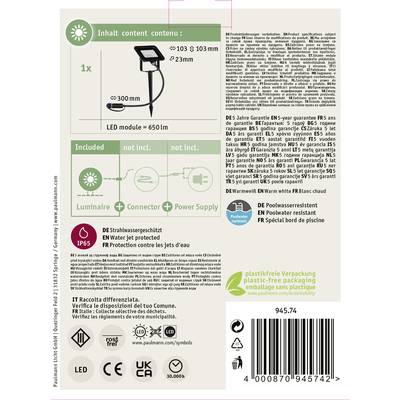 Venkovní LED svítidlo se zemním hrotem, ochrana IP65 proti stříkající vodě, včetně LED modulu 650 lm, 5 let záruky, baleno bez plastů.