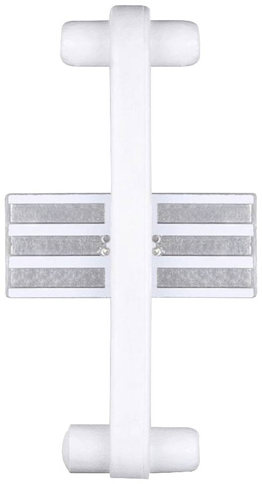 Bílá ruční sprcha s pravoúhlými řadami trysek na přední straně.