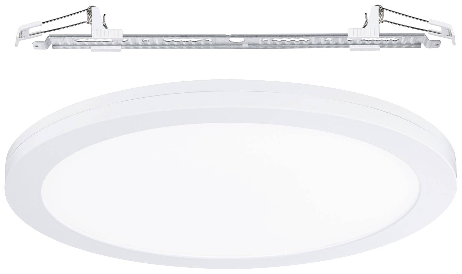 Kulatá stropní LED svítidlo v bílé barvě s držákem. Ideální do moderních interiérů. Úsporné a s elegantním designem.