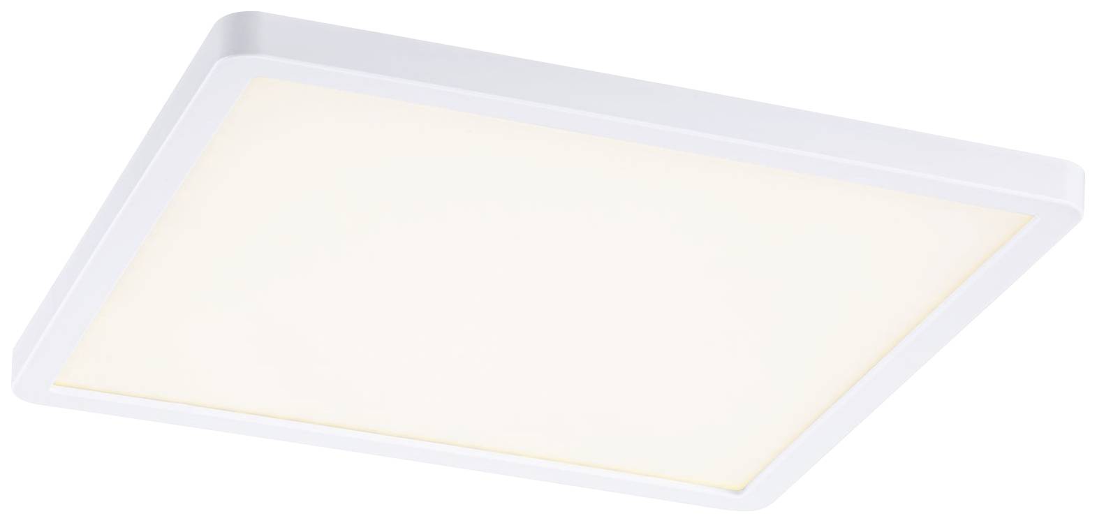 Čtvercové stropní LED svítidlo s bílým rámečkem a rovnoměrným světelným výstupem, vhodné do moderních interiérů.