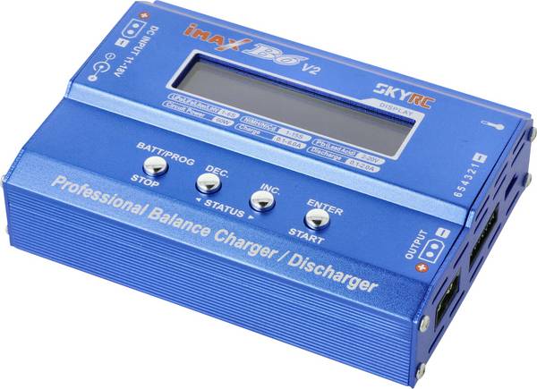 SKYRC B6DC V2 modelářská nabíječka, 6 A, pro olověné akumulátory, LiFePO , LiHV , Li-Ion, Li-Pol, NiCd, NiMH, odpojení časovače , kontrola teploty , grafické zobrazení