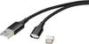 Renkforce USB kabel USB 2.0 USB-A zástrčka, USB-C ® zástrčka 1.00 m černá magnetická zástrčka RF-4746076
