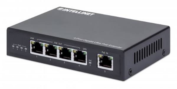 Intellinet 561617 PoE extender 10 / 100 / 1000 MBit/s IEEE 802.3af (12.95 W), IEEE 802.3at (25.5 W), IEEE 802.3bt