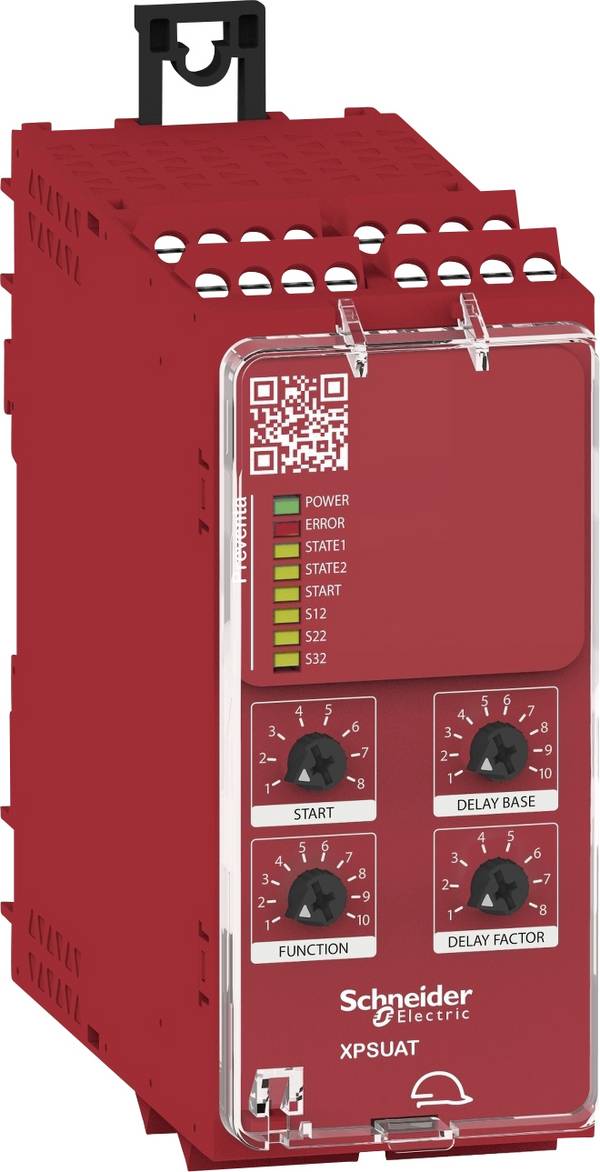 ochranné relé XPSUAT13A3AP Schneider Electric Provozní napětí: 24 V DC/AC 3 spínací kontakty, 3 spínací kontakty, 1 rozpínací kontakt (š x v x h) 45 x 100 x 120 mm LED kontrolka 1 ks