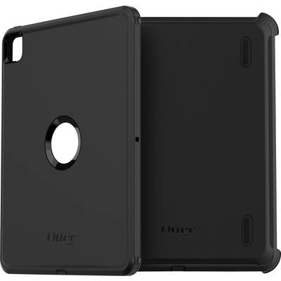 Černý ochranný kryt pro tablet s robustním zpracováním. Kulatý výřez na zadní straně pro bezpečné uchycení.
