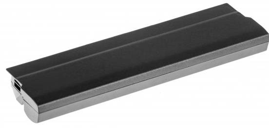 Černý, podlouhlý předmět, pravděpodobně přihrádka na baterii nebo malá elektronická součástka, s USB konektorem na boku.