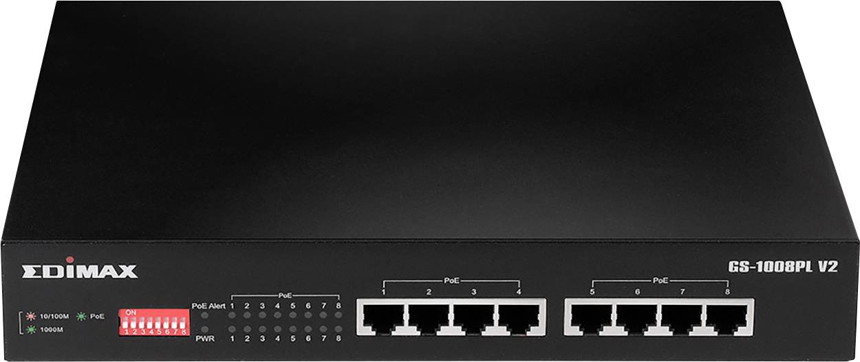 EDIMAX GS-1008PL V2 GS-1008PL V2 síťový switch 8 portů 10 / 100 / 1000 MBit/s funkce PoE