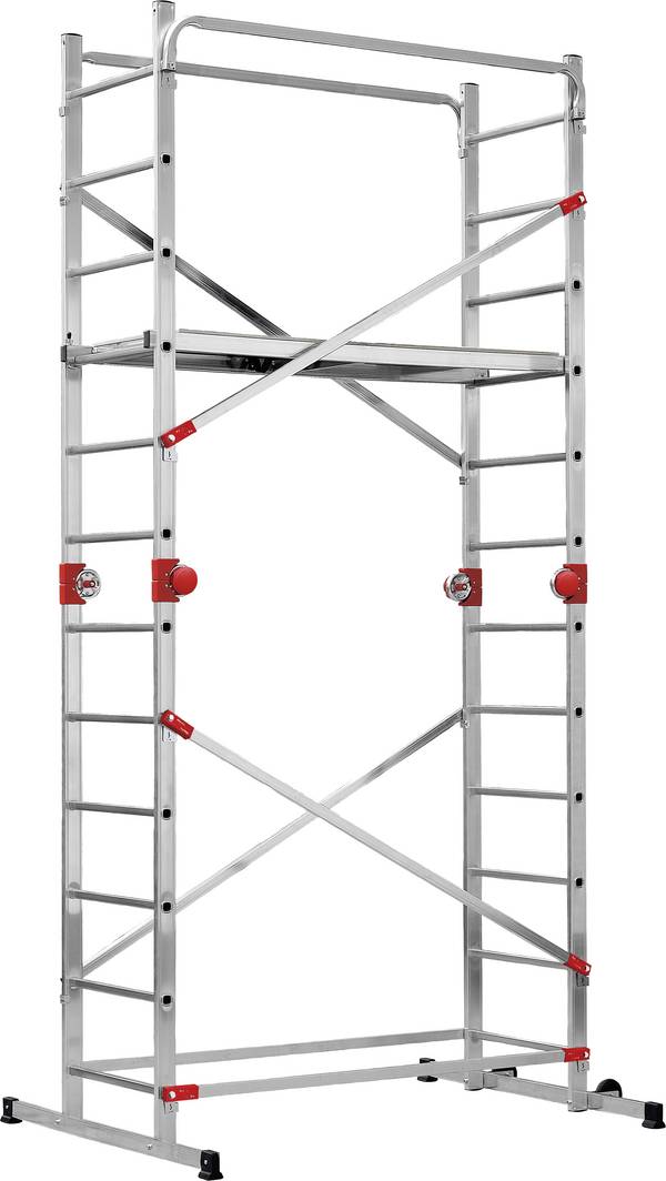 Hailo 9459-507 G60 hliník montážní lešení  max.prac. výška: 4.3 m stříbrná, červená 31 kg