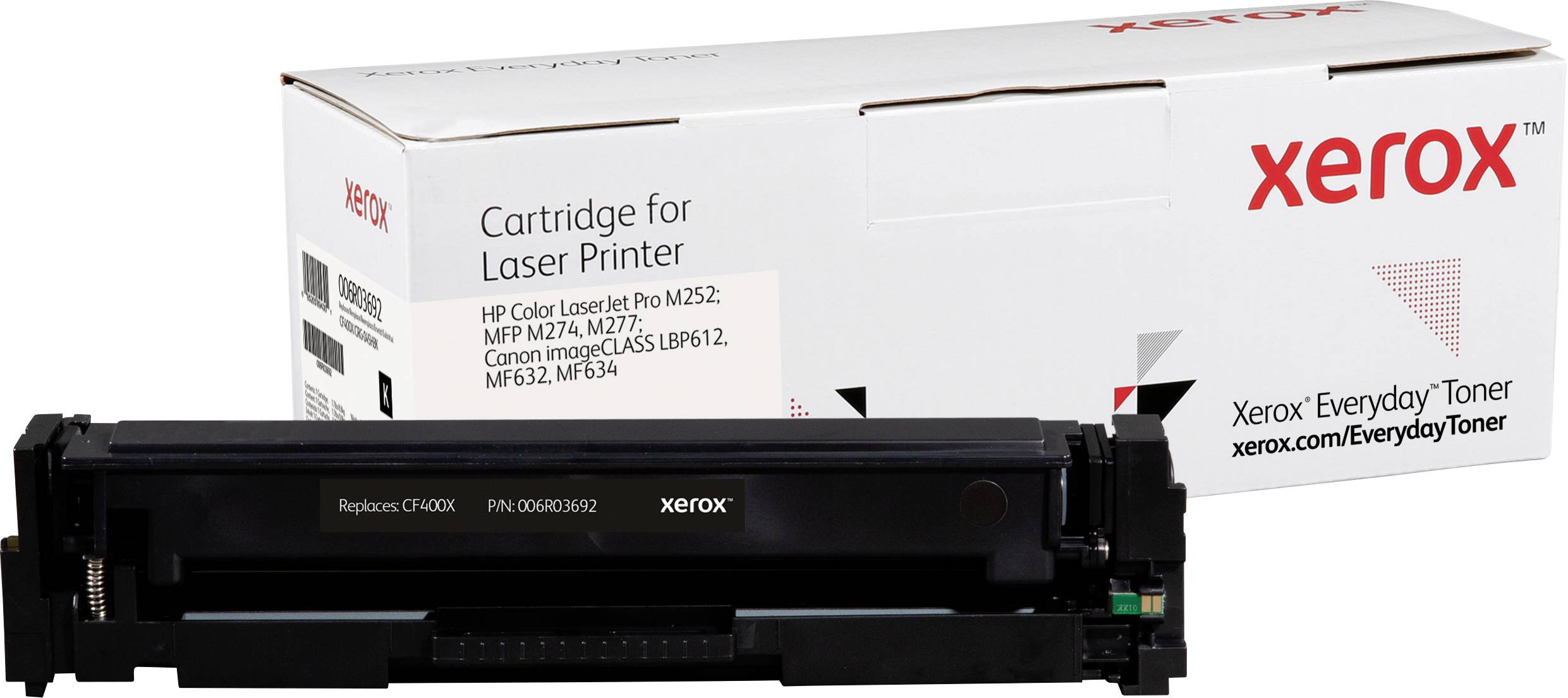 Tonerové kazety pro laserové tiskárny Xerox s odpovídajícím obalem. Vhodné pro HP Color LaserJet Pro M252, MFP M277, MF632, MF634.