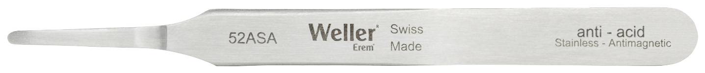 Nerezová pinzeta s nápisem 'Weller Swiss Made'. Pinzeta je odolná vůči kyselinám a speciálně určená pro jemné práce.