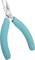 Kleště s tyrkysovými rukojeťmi, vhodné pro přesné práce v elektronice nebo jemné mechanice.