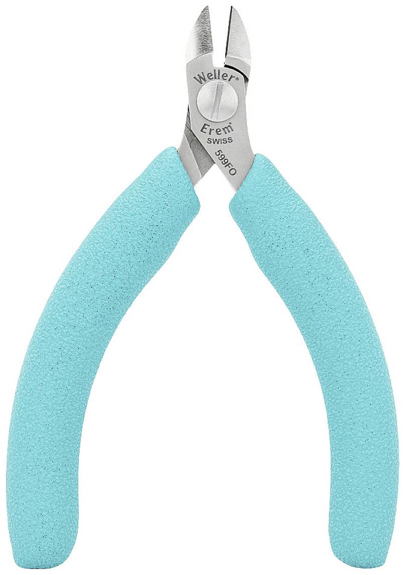 Modrý boční štípací kleště s ergonomickými rukojeti, vhodné pro přesné práce v elektronice a řemeslnictví.