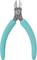 Štípací kleště s modrými rukojeťmi, vhodné pro přesné stříhání drátů a malých komponentů.