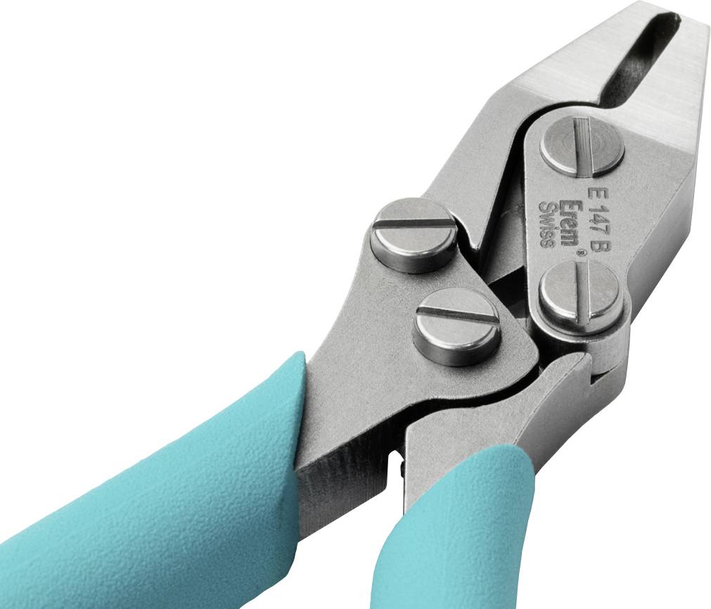Štípací kleště na kov s modrými rukojeťmi a dvěma kovovými čelistmi. Vhodné pro přesné řezání drátů a tenkého kovu.