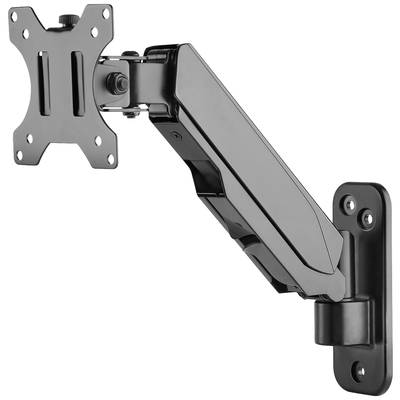 Nástěnný držák na monitory, černý, s otočným ramenem pro flexibilní umístění obrazovek. Ideální pro ergonomická pracoviště.