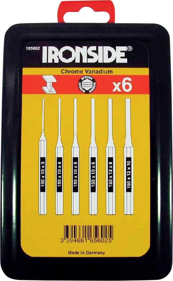 Šestidílná sada šroubováků Ironside v žluté krabici, vyrobená z chromvanadové oceli, velikosti: 150x0,3 až 150x3,0, vyrobeno v Německu.