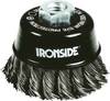 IRONSIDE Ocelový hrncový kartáč Ø 80 mm, pro úhlovou brusku, copánkový drát, se závitovým připojením M14, tloušťka drátu 0,50 mm 243006 1 ks