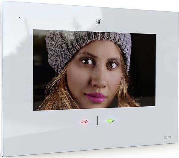 m-e modern-electronics VDV-907 W Wi-Fi, bezdrátový domovní video telefon vnitřní jednotka, bílá, 41269