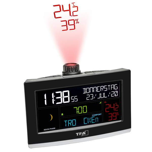TFA Dostmann VIEW SHOW 35.8002.01 Quartz stolní hodiny WLAN digitální černá