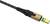 USB kabel se zlatým konektorem a černým opletem, vhodný pro přenos dat a nabíjení zařízení.