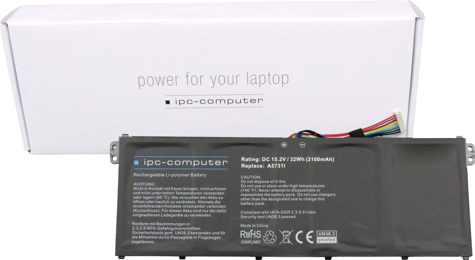 ipc-computer akumulátor do notebooku AC14B8K Replace 15.2 V 2100 mAh Acer