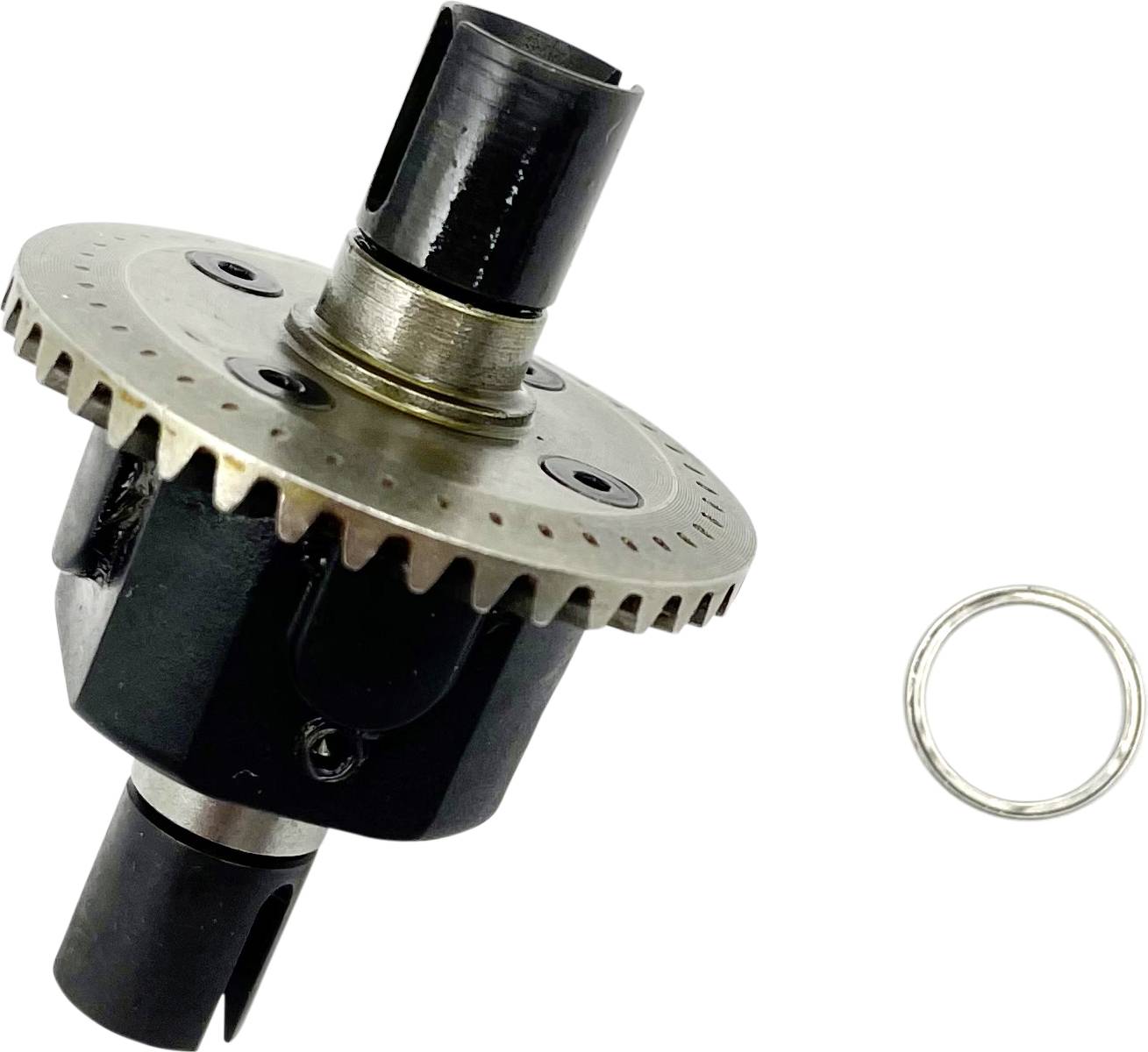 Kovový kuželový převod s kovovým kroužkem; komponenty pro mechanické konstrukční prvky nebo modely.