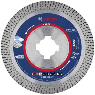 Diamantový řezný kotouč BOSCH, Expert na maltu, Ø 115 mm, úchyt X-LOCK. Vhodný pro zednické práce, vysoký řezný výkon.