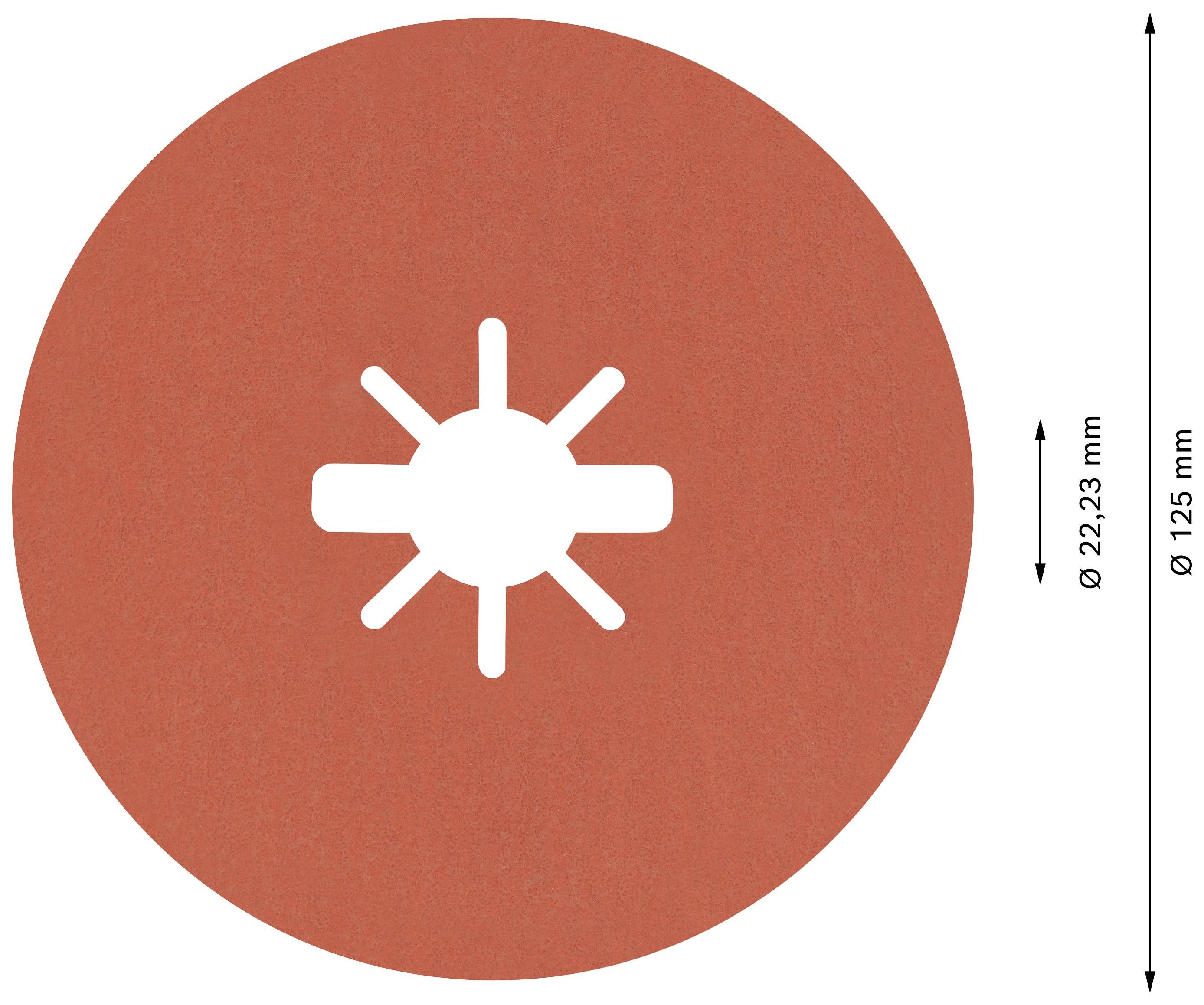 Červený kulatý symbol s bílým ozubeným kolem uprostřed, který znázorňuje technický mechanismus. Rozměry: průměr 125 mm.
