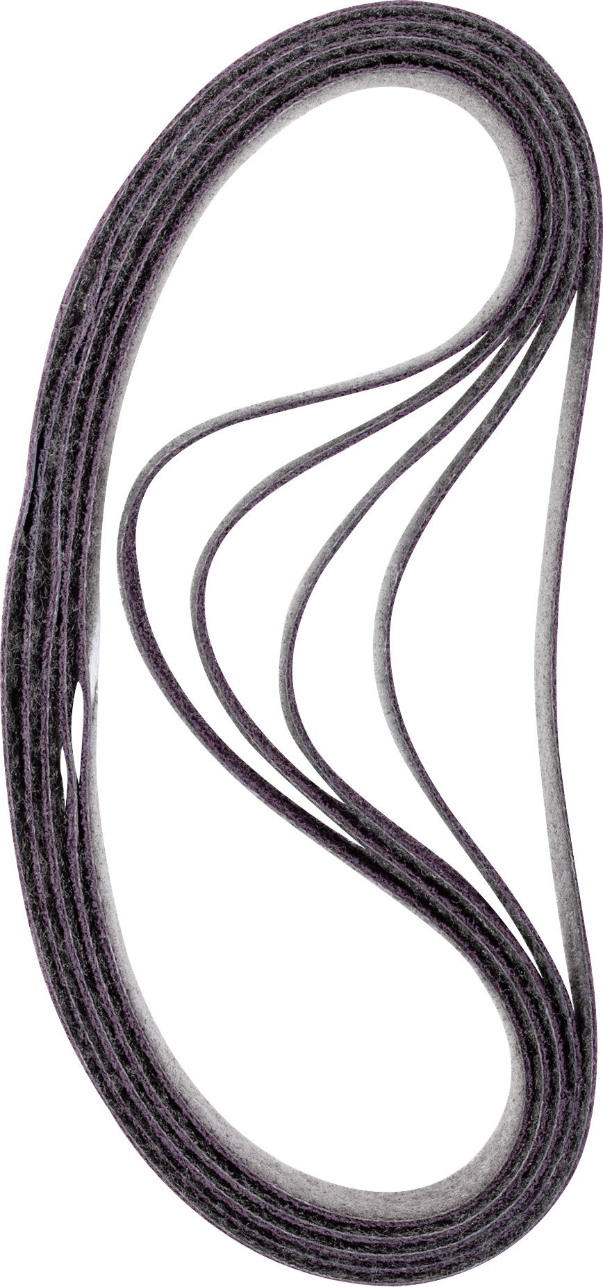 Černý uzavřený kroužkový řemen stočený do smyčky. Vhodný pro použití v strojírenství nebo automobilovém průmyslu.