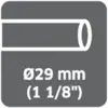 Na strukturovaném pozadí je napsáno „Průměr drátu 0,29 mm (1 1/8")".