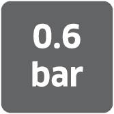 0,6 bar černým písmem na čtvercovém šedém pozadí.