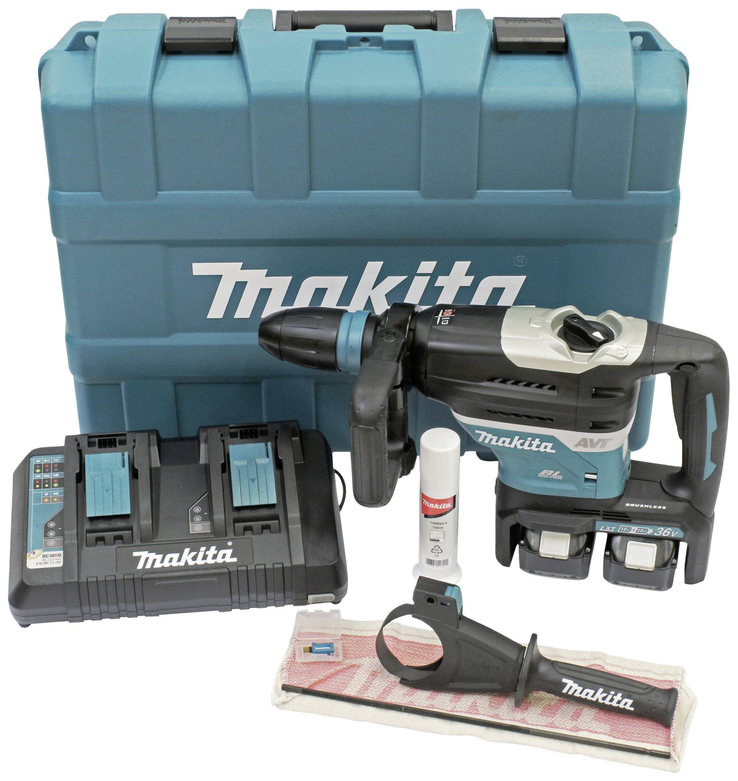 Makita DHR400PG2U SDS max-aku kombinované kladivo 36 V 6 Ah Li-Ion vč. 2x aku, vč. nabíječky, kufřík