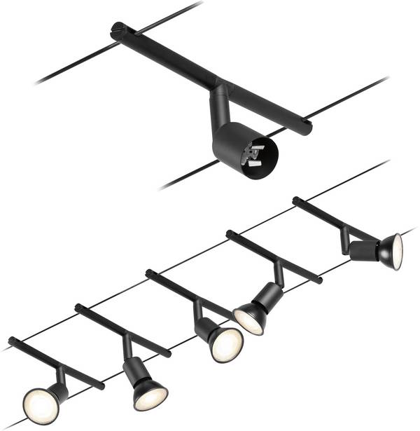<br>  Paulmann<br>  Wire Systems<br>  94446<br>  kompletní lankový systém<br>  GU5.3<br>  <br>  <br>  <br>  černá (matná), chrom<br>