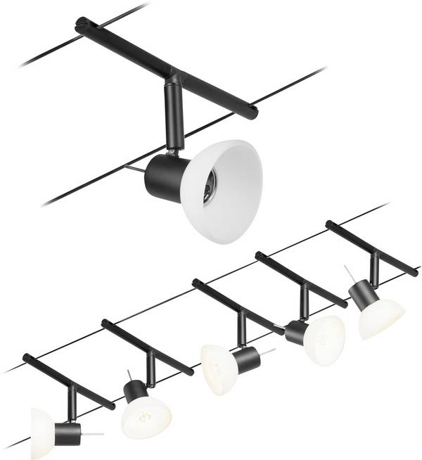 <br>  Paulmann<br>  Wire Systems<br>  94450<br>  kompletní lankový systém<br>  GU5.3<br>  <br>  <br>  <br>  černá (matná), chrom<br>