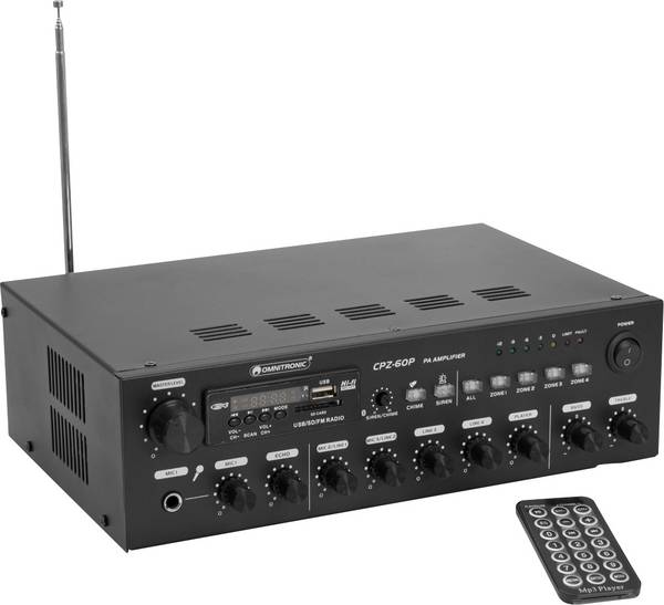 Omnitronic CPZ-60P ELA ELA zesilovač 60 W 4kanálový 4zónový