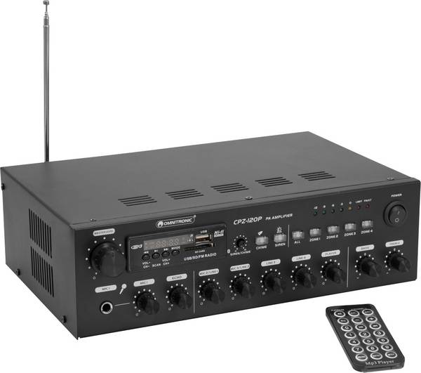 Omnitronic CPZ-120P ELA ELA zesilovač 120 W 4kanálový 4zónový