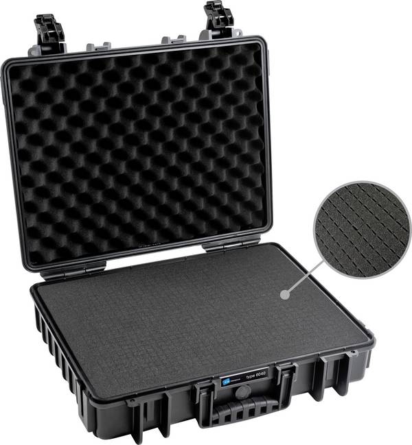 B & W International outdoor.cases Typ 6000 outdoorový kufřík, 21 l, (š x v x h) 512 x 420 x 148 mm, černá, 6040/B/SI