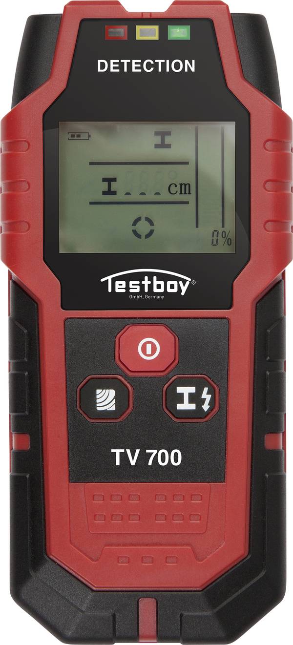 Testboy detektor  TV 700 TV 700  Detekční hloubka (max.) 80 mm Druh materiálu dřeva, kabely vedoucí napětí, železných kovů