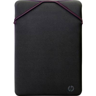Černý obal na notebook s logem HP v pravém dolním rohu a tmavě červeným zipem, vhodný pro ochranu notebooku.