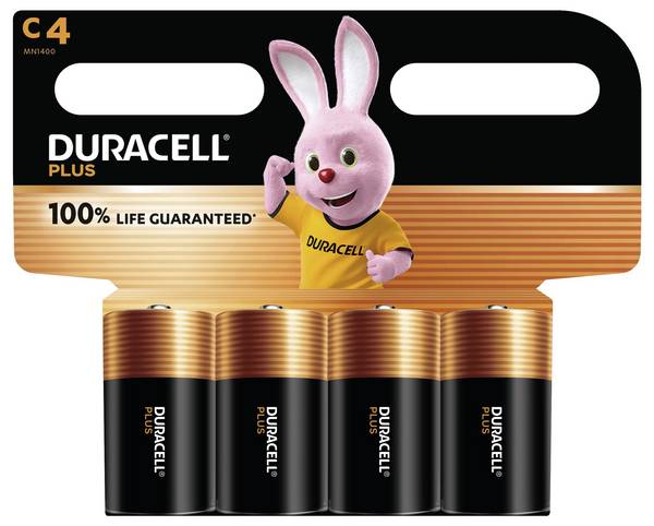 Duracell Plus-C K4 baterie malé mono C alkalicko-manganová  1.5 V 4 ks