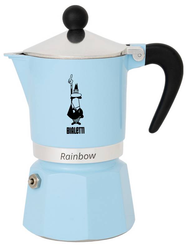 Bialetti Bialetti RAINBOW 3TZ hellblau kávovar na espresso a cappuccino modrá