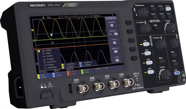 VOLTCRAFT DSO-2154 digitální osciloskop 150 MHz, 4kanálový, 1 GSa/s, 80 kpts, 8 Bit, s pamětí (DSO), 1 ks, VC-11954580