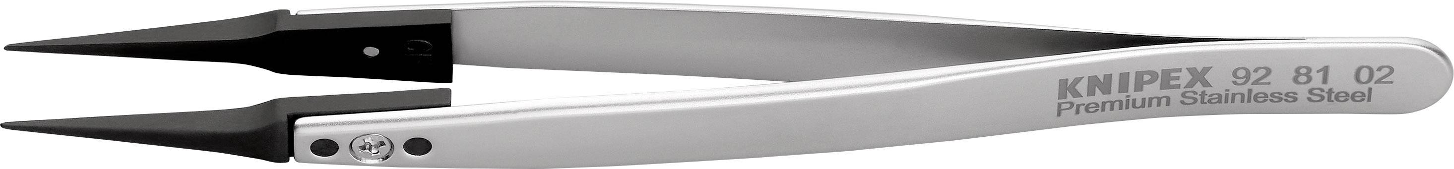 Pinzeta s ohnutými hroty, z nerezové oceli, značka Knipex.