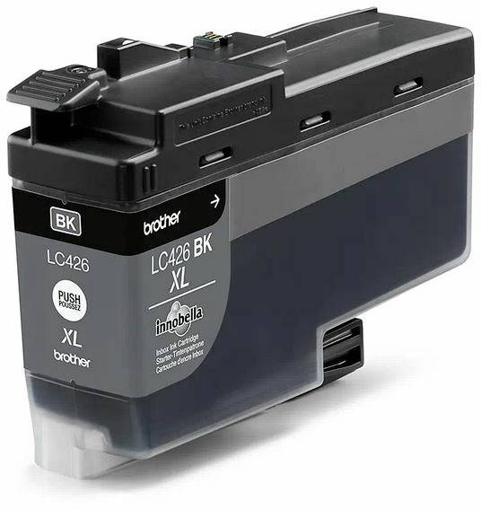 Inkoustová cartridge Brother LC426 BK XL v černé barvě, vhodná pro inkoustové tiskárny, s vysokou kapacitou a technologií 'Innobella'.