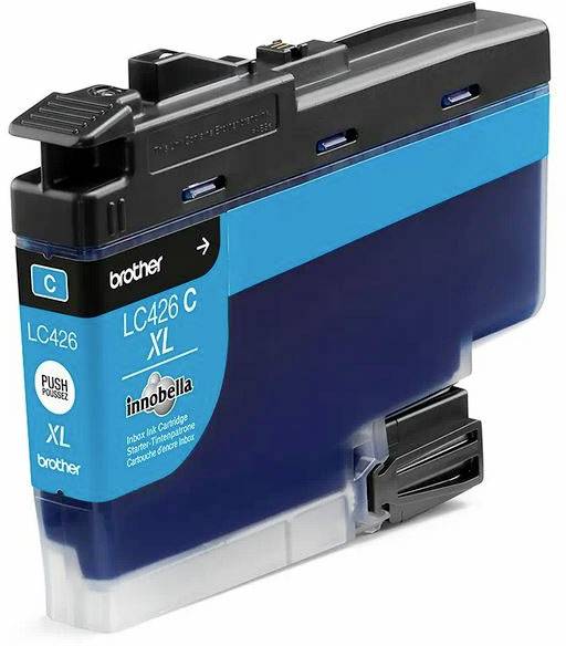 Inkoustová cartridge pro tiskárny Brother, model LC426 C XL, modrá barva, vysoká kapacita.