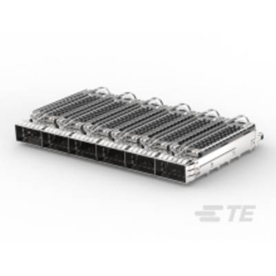 Několik šedých síťových karet v řadě, každá s mnoha ethernetovými porty, zobrazených na světlém pozadí.
