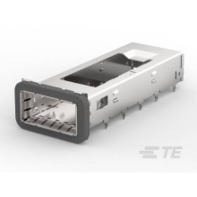 Kovový, obdélníkový elektrický konektor s několika piny, vhodný pro přenos dat, na izolovaném pozadí.