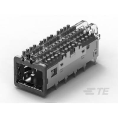 Obdélníkový kovový konektor s četnými kontakty, vhodný pro přenos dat v elektrických a elektronických zařízeních.