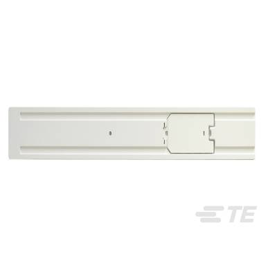 Dlouhý, úzký elektronický komponent se zásuvnými konektory a krytem, na bílém pozadí, logo v rohu.